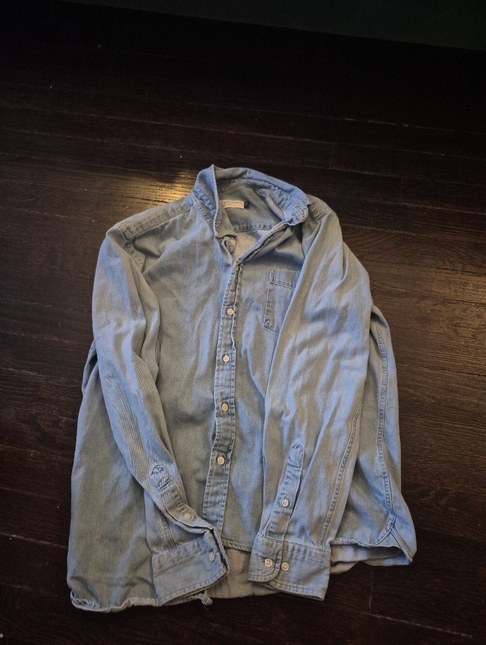 Peter Manning Denim Shirt Mens Size 4 Light Wash Light Blue ....